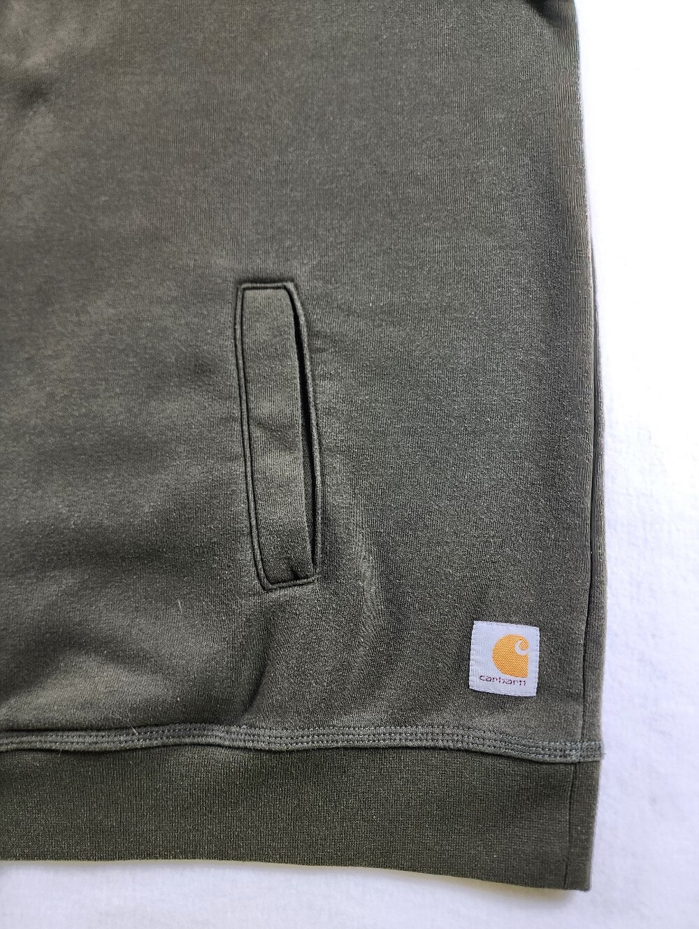Carhartt K503 Mens XL Olive Quarter Zip Mock Neck Sweatshirt Relaxed Fit - Picture 6 of 12